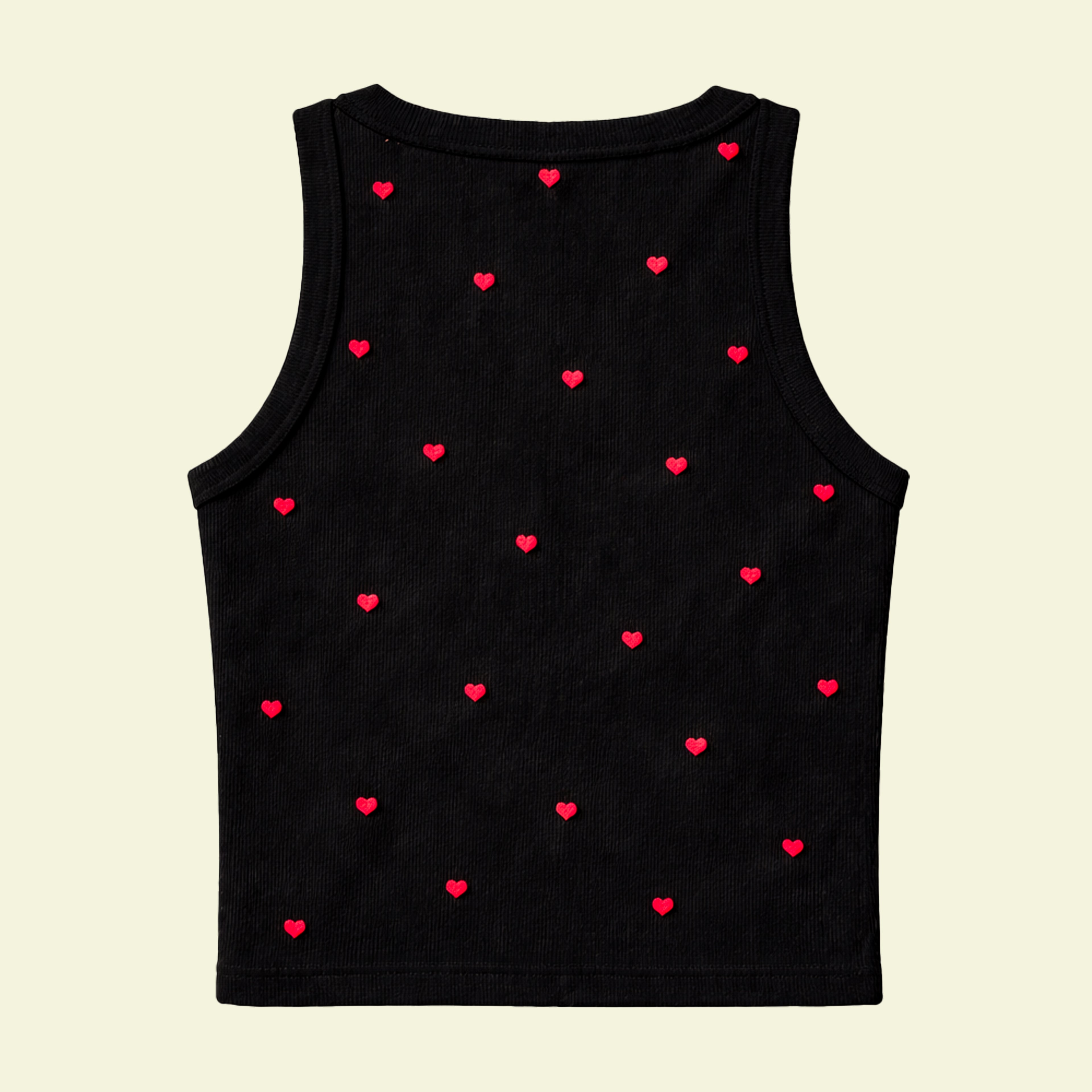 Black Mini Heart Tank Top