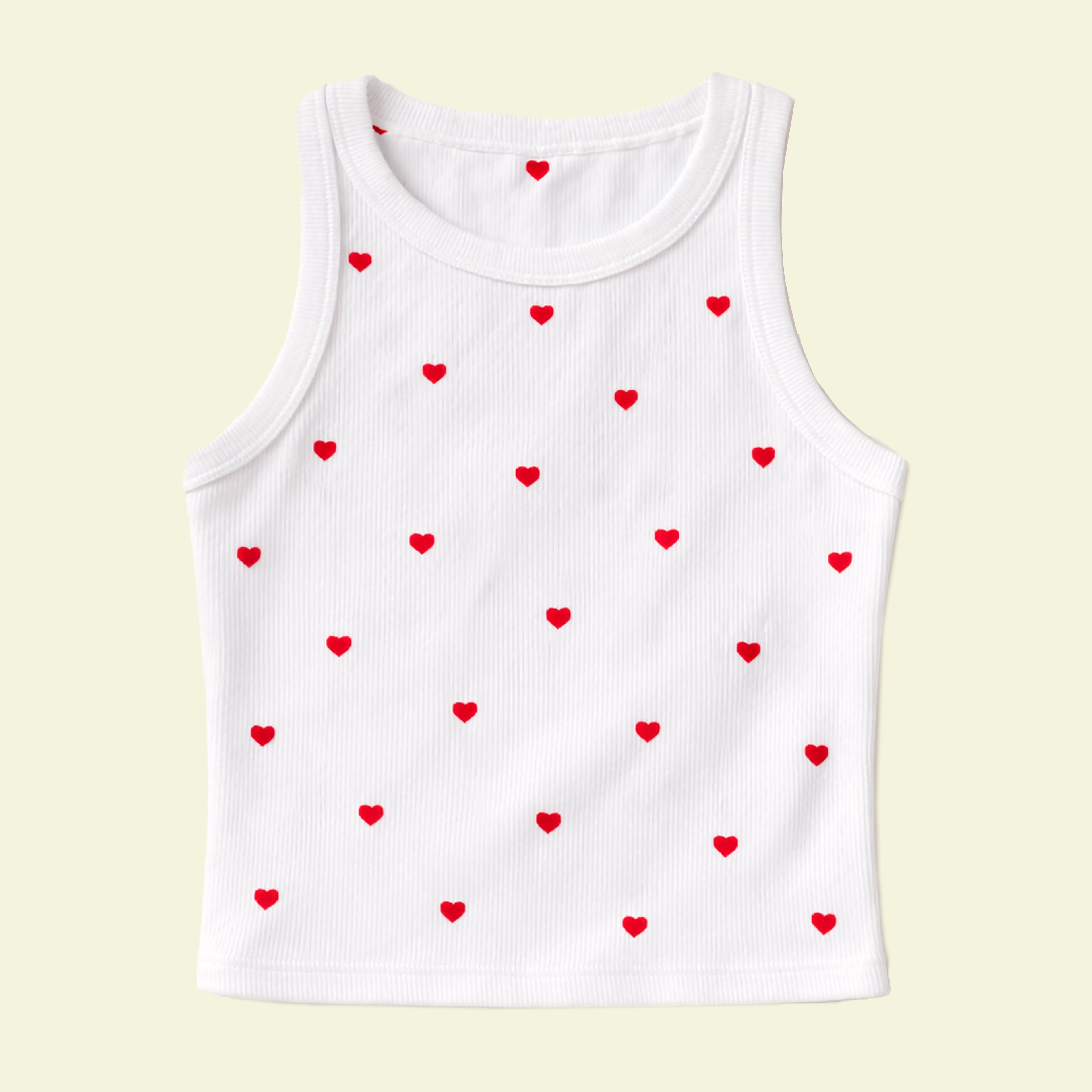 White Mini Heart Tank Top