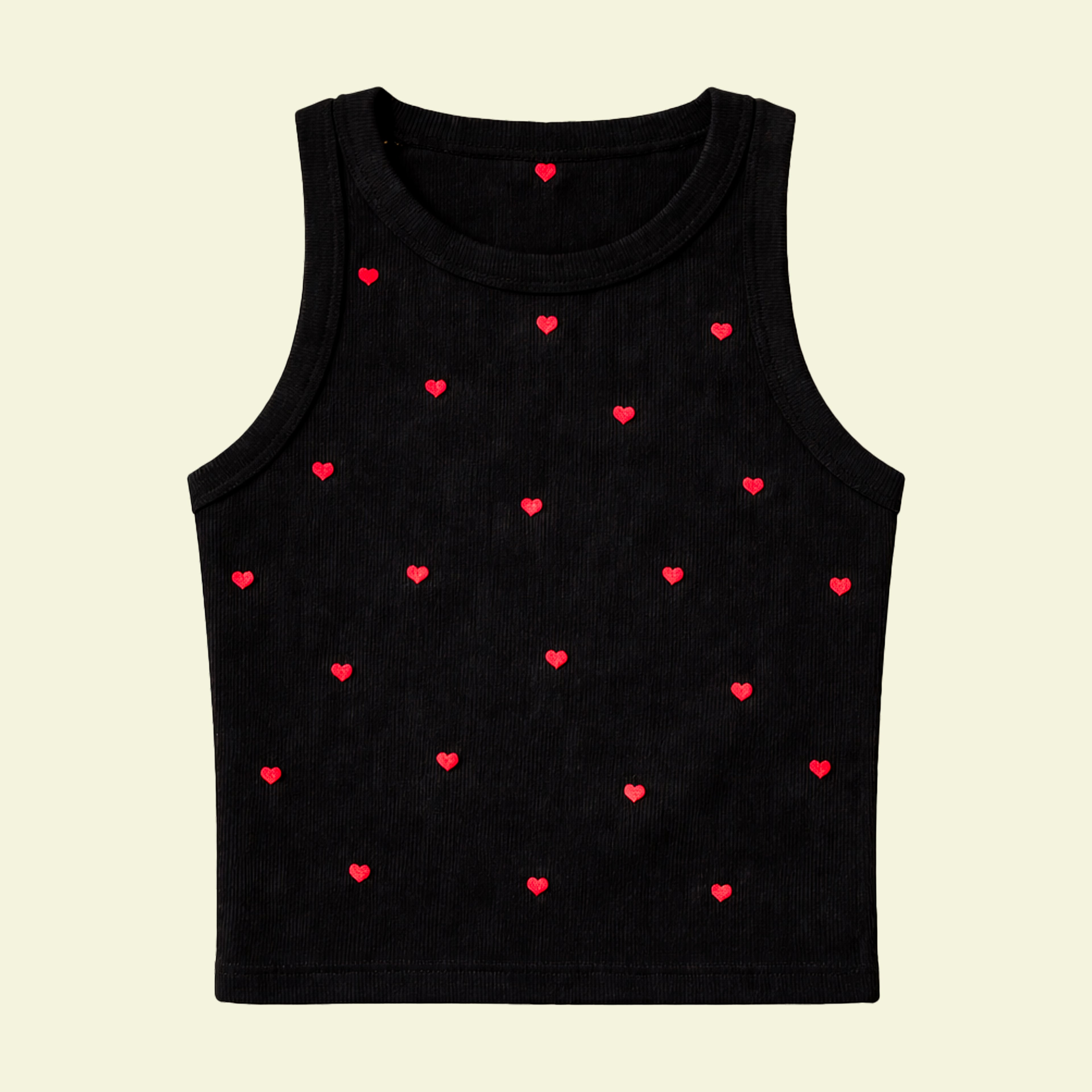 Black Mini Heart Tank Top
